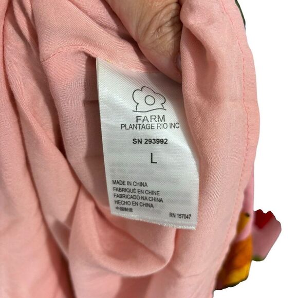 Farm Rio Pink Cocoa Forest Mini Dress Tropical Boho Size L - Picture 13 of 13